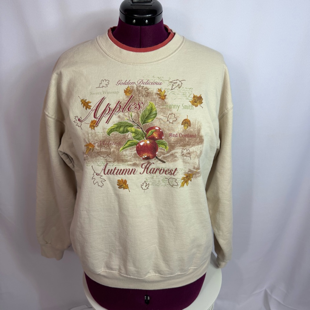 Vintage Endless Designs Apple Sweatshirt Large Autumn Harvest Cottagecore